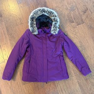 Obermeyer Women's Purple Ski Jacket with Fur Hood